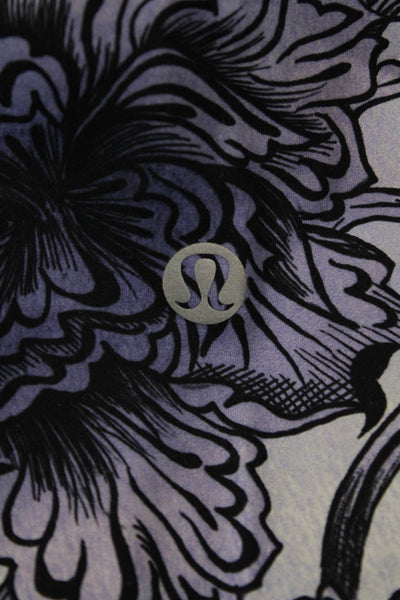Lululemon Women Black Floral Capri Cropped Leggings Size 2