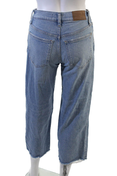 Madewell Womens Cropped Wide Leg High Rise Blue Jeans Size 24P
