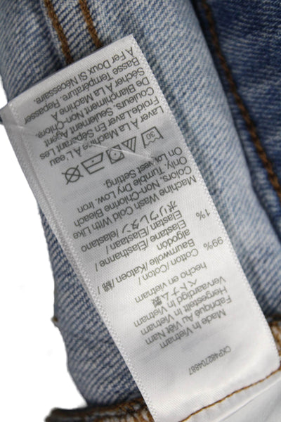 Madewell Womens Cropped Wide Leg High Rise Blue Jeans Size 24P