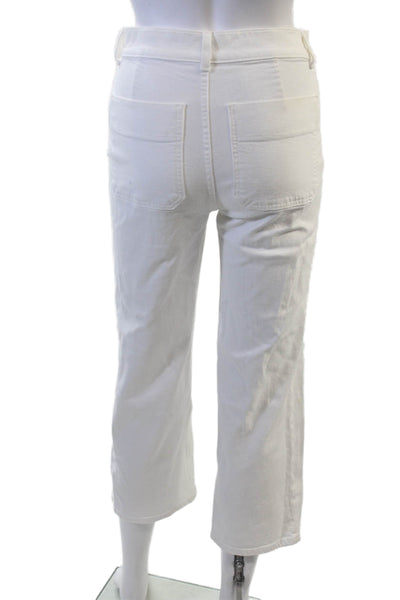 J Crew Women White Cropped Ankle High Rise Pants Size 23