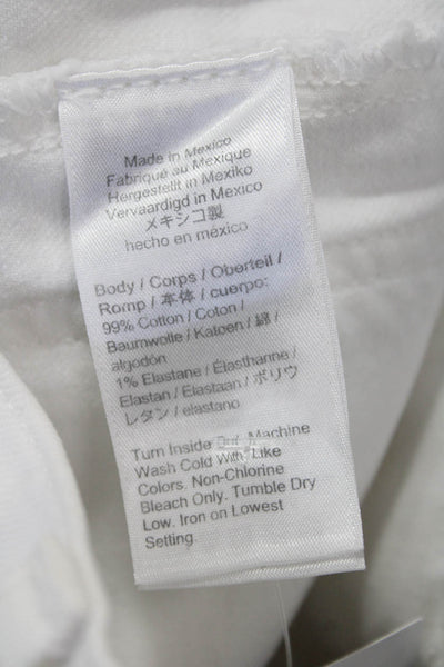 J Crew Women White Cropped Ankle High Rise Pants Size 23