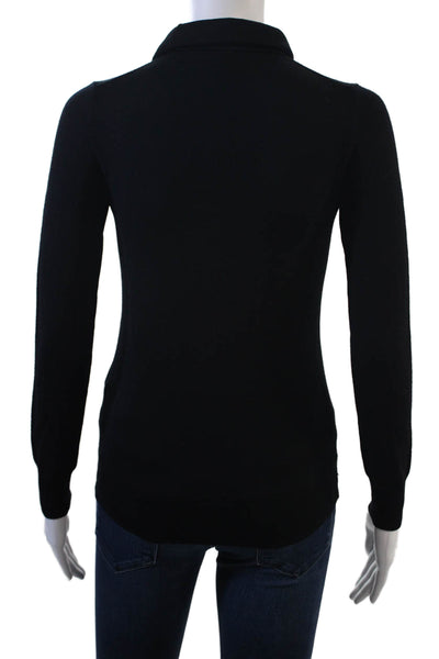 J Crew Womens Black Merino Wool Turtleneck Pullover Sweater Size 2XS