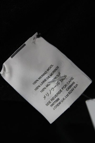 J Crew Womens Black Merino Wool Turtleneck Pullover Sweater Size 2XS