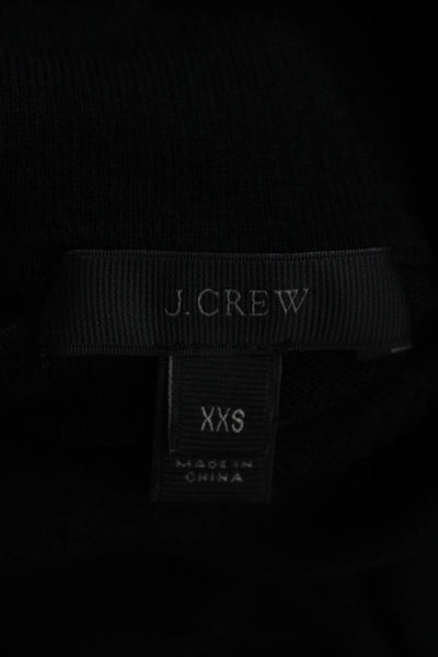 J Crew Womens Black Merino Wool Turtleneck Pullover Sweater Size 2XS