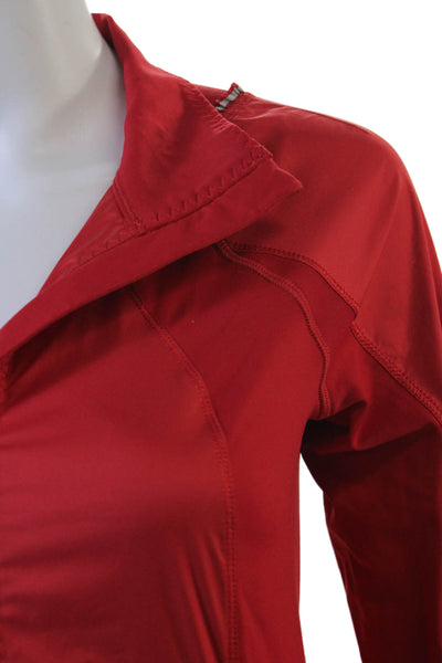 Lululemon Womens Red Collared Windbreaker Zip Polyester Size 2