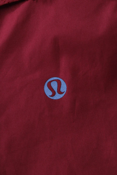 Lululemon Womens Red Collared Windbreaker Zip Polyester Size 2