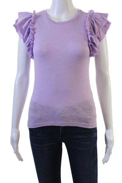 Goldie Womens Bohemian Solid Pima Cotton Crew Neck Short Sleeve T-Shirt Size XS