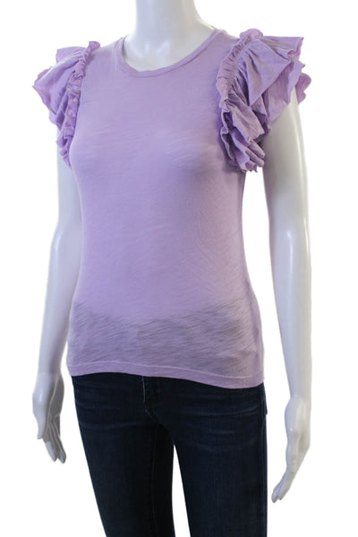 Goldie Womens Bohemian Solid Pima Cotton Crew Neck Short Sleeve T-Shirt Size XS