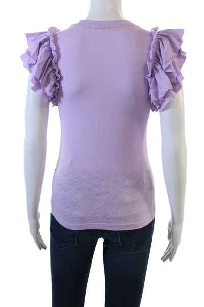 Goldie Womens Bohemian Solid Pima Cotton Crew Neck Short Sleeve T-Shirt Size XS