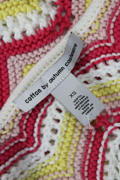 Cotton By Autumn Cashmere Womens Cropped Pink Button Up V Neck Tank Top Size XS