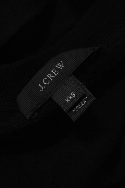 J Crew Womens Basic Merino Wool Crew Neck 3/4 Sleeve T-Shirt Black Size 2XS