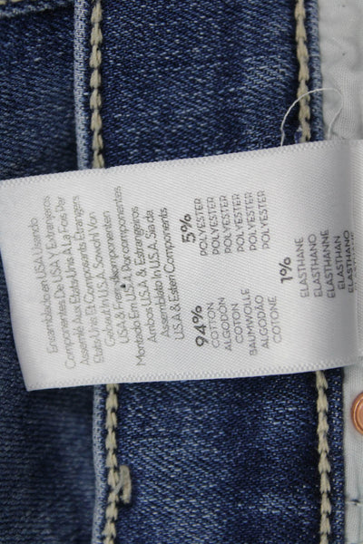 Mother Womens Skinny Ankle Cropped Jeans Blue High Rise Size 23