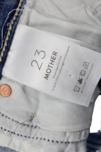 Mother Womens Skinny Ankle Cropped Jeans Blue High Rise Size 23