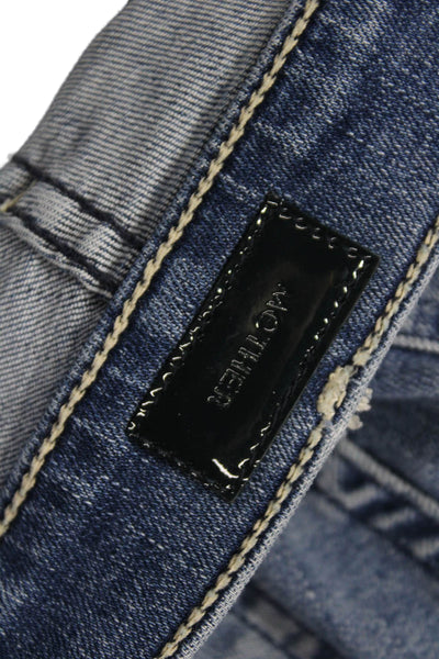 Mother Womens Skinny Ankle Cropped Jeans Blue High Rise Size 23