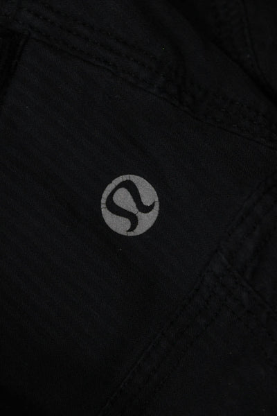 Lululemon Womens Capri Cropped Pants Black Drawstring Nylon Blend Size 2