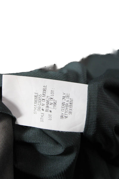 Helmut Lang Women Bodycon Dark Gray V Neck Short Sleeve Dress Size S