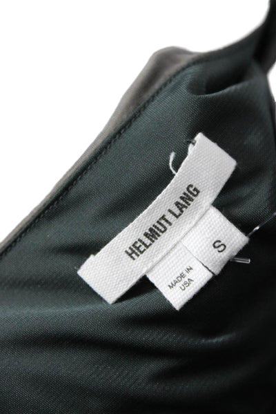 Helmut Lang Women Bodycon Dark Gray V Neck Short Sleeve Dress Size S