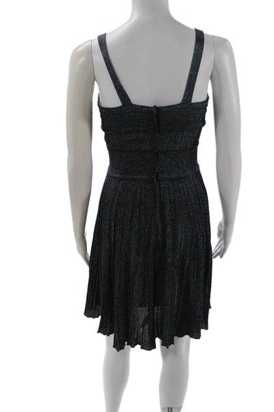 Antonino Valenti Womens Fit & Flare Tank Dress Black V Neck Knee Length Size 42