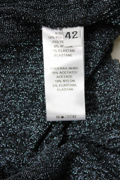 Antonino Valenti Womens Fit & Flare Tank Dress Black V Neck Knee Length Size 42