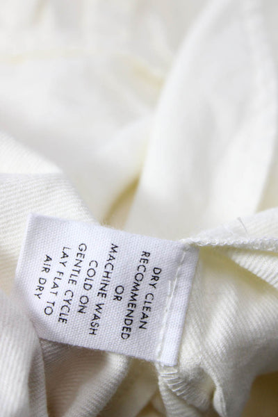 A Piece Apart Women White Shirt Dress Crew Neck 3/4 Sleeve Size S