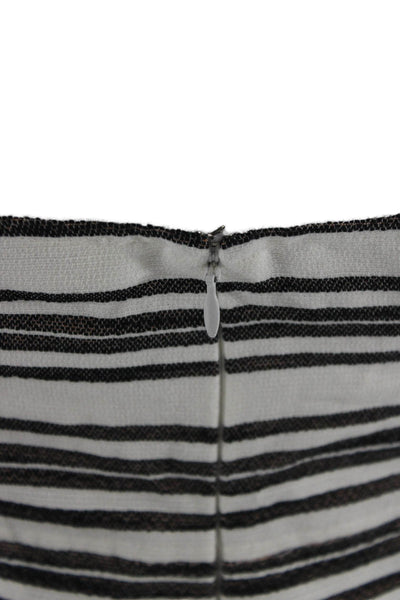 A.L.C. Womens Mini Sundress Black Striped Sleeveless Round Neck Cotton Size 2