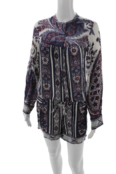 Isabel Marant Etoile Women Jumpsuit Blue Floral Long Sleeve Viscose Size 1