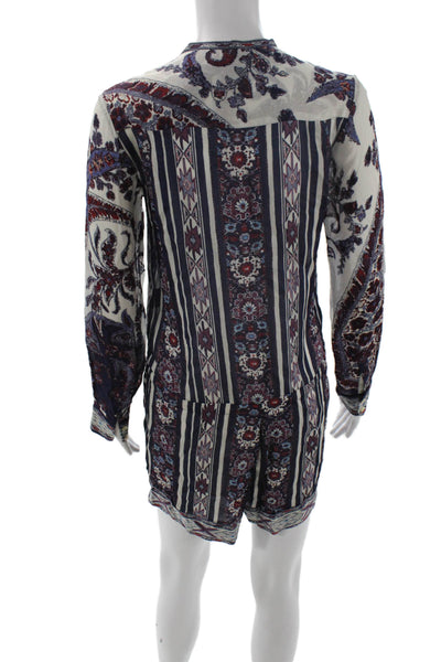Isabel Marant Etoile Women Jumpsuit Blue Floral Long Sleeve Viscose Size 1