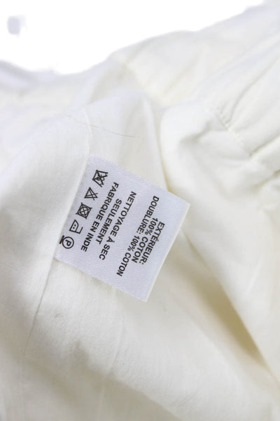 Sea New York Women White V-Neck Short Sleeve Cotton Jumpsuit Size 6
