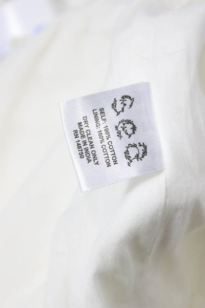 Sea New York Women White V-Neck Short Sleeve Cotton Jumpsuit Size 6