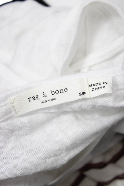 Rag & Bone Women White Linen Basic Tank Sleeveless Round Neck Size S