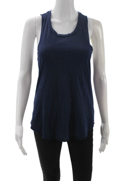 Sundry Womens Dark Blue Pima Cotton Sleeveless Round Neck Tank Size 0