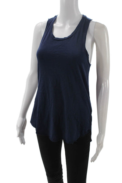 Sundry Womens Dark Blue Pima Cotton Sleeveless Round Neck Tank Size 0