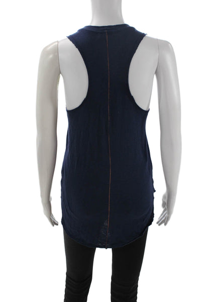Sundry Womens Dark Blue Pima Cotton Sleeveless Round Neck Tank Size 0