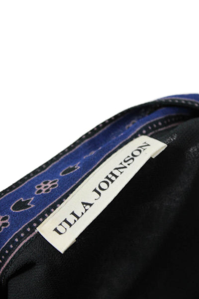 Ulla Johnson Women Bohemian Geometric Silk Drawstring Long Sleeve Blouse Size 0