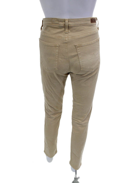 AG Adriano Goldschmied Womens Beige Cropped Ankle Khaki Pants Size 27