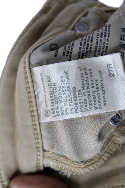 AG Adriano Goldschmied Womens Beige Cropped Ankle Khaki Pants Size 27