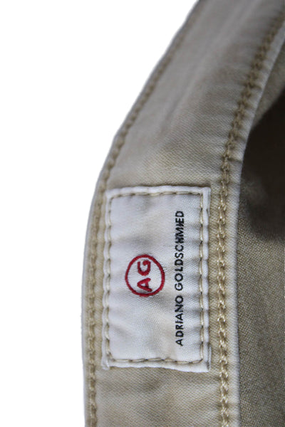 AG Adriano Goldschmied Womens Beige Cropped Ankle Khaki Pants Size 27