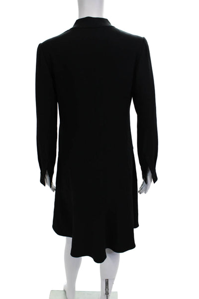 M.M. Lafleur Womens Shift Dress Black V Neck Long Sleeve Size S