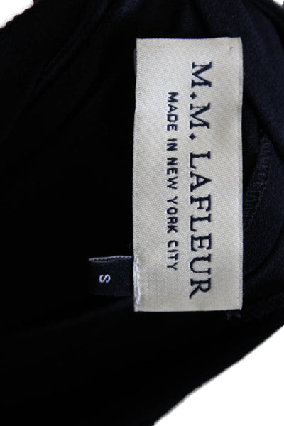 M.M. Lafleur Womens Shift Dress Black V Neck Long Sleeve Size S
