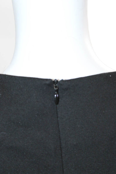J. Mclaughlin Womens Shift T Shirt Dress Black Short Sleeve Midi Zip Size S
