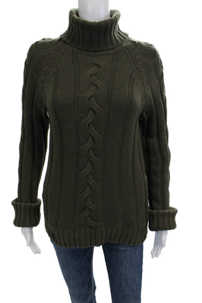 Laundry Unisex Green Turtleneck Pullover Sweater 88% Cotton 12% Wool Size L