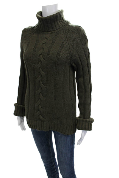 Laundry Unisex Green Turtleneck Pullover Sweater 88% Cotton 12% Wool Size L