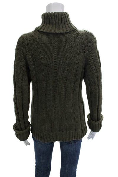 Laundry Unisex Green Turtleneck Pullover Sweater 88% Cotton 12% Wool Size L