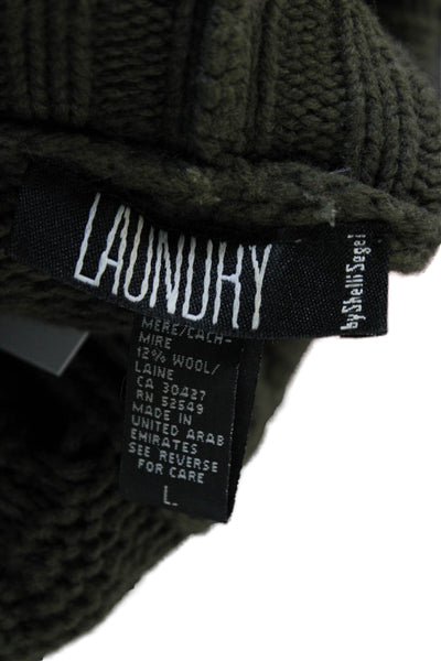 Laundry Unisex Green Turtleneck Pullover Sweater 88% Cotton 12% Wool Size L