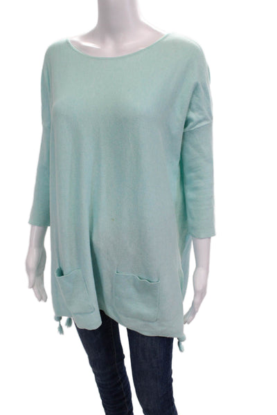 Lily Pulitzer Women Light Blue Pullover 3/4 Sleeve Round Neck Size S