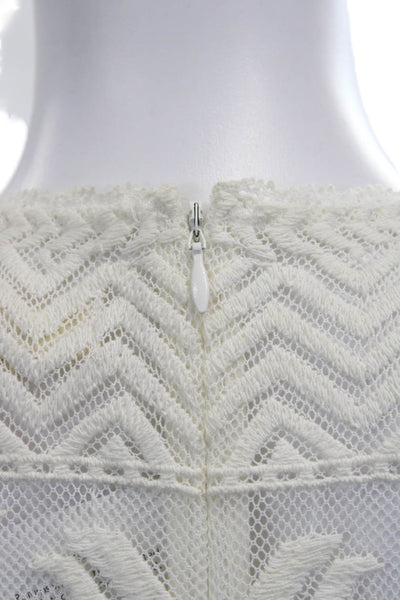 Isabel Marant For H+M Women Tunic Blouse White Aztec 3/4 Sleeve Zip Size 8