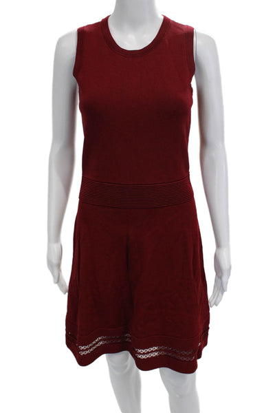 Michael Michael Kors Women Red Sweater Dress Sleeveless Knee Length Size S