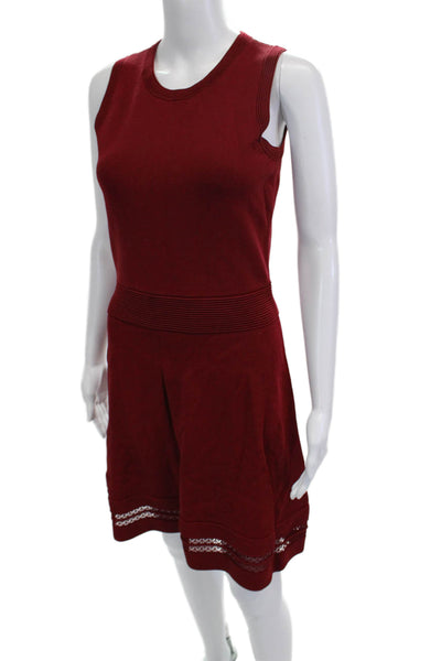 Michael Michael Kors Women Red Sweater Dress Sleeveless Knee Length Size S