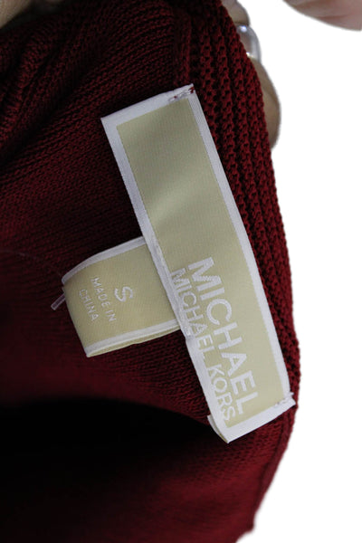 Michael Michael Kors Women Red Sweater Dress Sleeveless Knee Length Size S