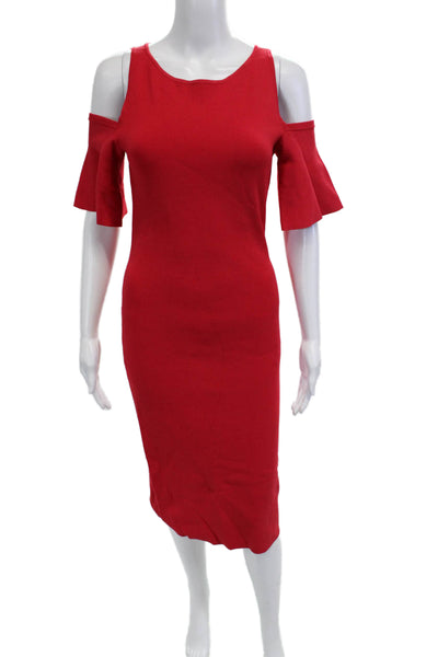 Michael Michael Kors Womens Bodycon Sheath Dress Red Knee Length Size S